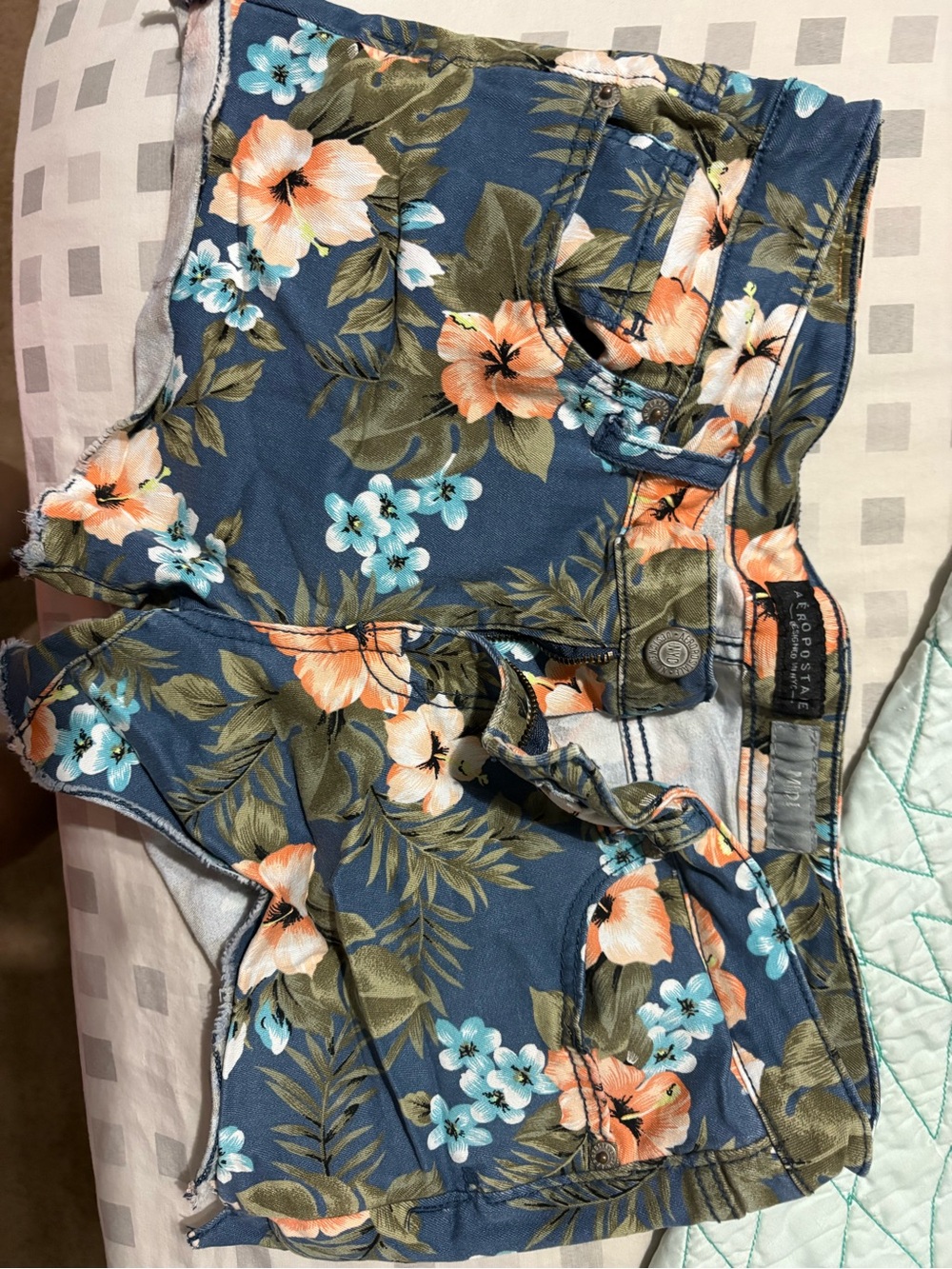 Aeropostale Blue Floral Women's Shorts